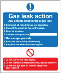 Gas Leak Action Mandatory Safety Sign SSW0223