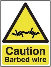 Caution Barbed Wire Signs SSW0040