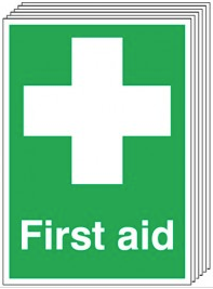 First Aid Signs - 6 Pack SSW0202
