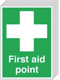 First Aid Point Signs 6 Pack SSW0201