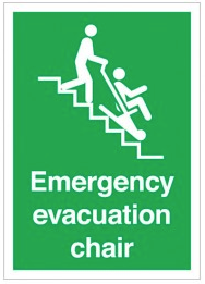 Emergency Evacuation Chair Signs SSW0197