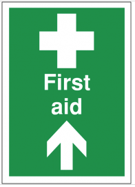 First Aid Signs With Arrow Up SSW0187