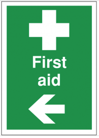 First Aid Signs With Arrow Left SSW0186