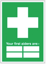 Customisable First Aider Identifier Signs SSW0182