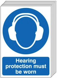 Hearing Protection Must Be Worn Signs - 6 Pack SSW0174