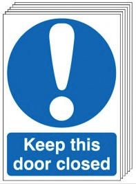 Keep This Door Closed Signs - 6 Pack SSW0170