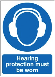 'Hearing Protection Must Be Worn' Signs SSW0006