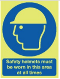 Safety Helmets Must Be Worn... Photoluminescent Signs SSW0160