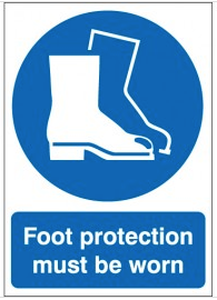 Foot protection must be worn sign SSW0159