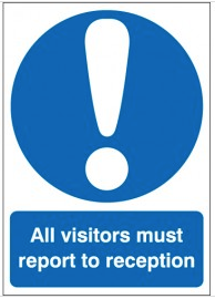 All Visitors Report To Reception Sign SSW0024