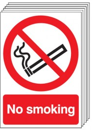 No Smoking Signs - 6 Pack SSW0155