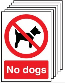 No dogs allowed signage - pack of six SSW0142