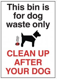 'Clean Up After Your Dog' Warning Sign SSW0003