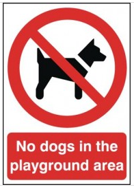 No Dogs in Playground Area Sign SSW0138