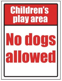 'Children's Play Area, No Dogs Allowed' Sign SSW0002