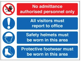 No admittance multi-message safety signs SSW0129
