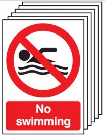 Six Pack No Swimming Allowed Signs SSW0125