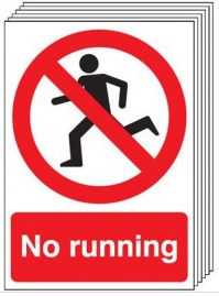 Six Pack No Running Signs SSW0124