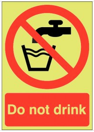 Do Not Drink Photoluminescent Signs SSW0117