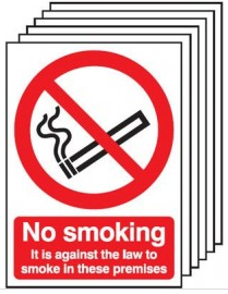 It is against the law to smoke here Signs SSW0114