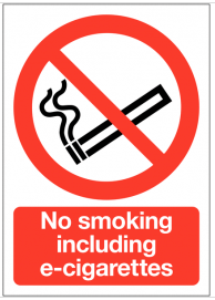 No Smoking Including E-Cigarettes Sign SSW0113