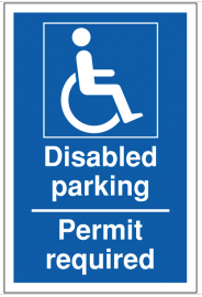 Disabled Parking No Permit Required Sign SSW0089