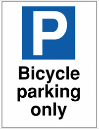 Bicycle parking only outdoor car park sign SSW0032