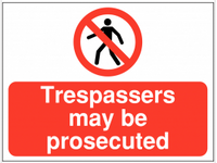 Trespassers May Be Prosecuted Construction Signs SSW0083
