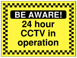24-hour CCTV in operation safety/construction sign SSW0016