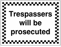Trespassers will be prosecuted signs for construction sites SSW0082