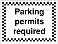 Permits required for parking Signs SSW0079