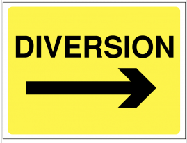 Diversion Arrow Right Construction Sign SSW0064