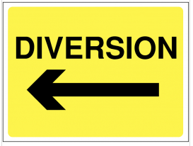 Diversion Arrow Left Construction Sign SSW0063