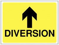 Diversion Arrow Straight Ahead Construction Sign SSW0062