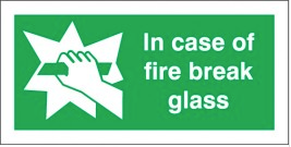 Vital Fire Safety Signs With In Case Of Fire Break Glass Message SSW0296